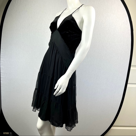 ❗️SOLD❗️NWT Bebe Velvet & Silk Strappy Backless Busty Little Black Mini Dress - Picture 12 of 16